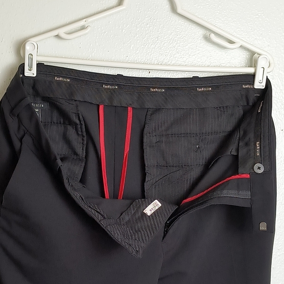 Van Heussen Dress Flat Front Pants 36x30 Black - Picture 10 of 12